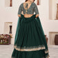 Rajwada Green Georgette Embellished Semi Stitched Lehenga With Unstitched Blouse For Women