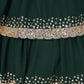 Rajwada Green Georgette Embellished Semi Stitched Lehenga With Unstitched Blouse For Women