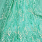 Rajwada Light Blue Soft Net Embellished Semi Stitched Lehenga With Unstitched Blouse For Women