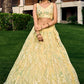 Rajwada Light Yellow Soft Net Embellished Semi Stitched Lehenga With Unstitched Blouse For Women