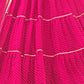 Rajwada Pink Georgette Printed Semi Stitched Lehenga With Unstitched Blouse For Women