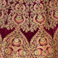 Rajwada Maroon Velvet Embroidered Semi Stitched Lehenga With Unstitched Blouse For Women