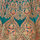 Rajwada Teal Velvet Embroidered Semi Stitched Lehenga With Unstitched Blouse For Women