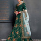 Rajwada Green Satin Silk Embroidered Semi Stitched Lehenga With Blouse For Women