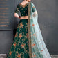 Rajwada Green Satin Silk Embroidered Semi Stitched Lehenga With Blouse For Women