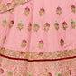 Rajwada Pink Silk Blend Embroidered Semi Stitched Lehenga With Blouse For Women