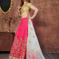 Rajwada Pink Silk Blend Embroidered Semi Stitched Lehenga With Blouse For Women
