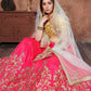 Rajwada Pink Silk Blend Embroidered Semi Stitched Lehenga With Blouse For Women