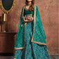 Rajwada Blue Art Silk Embroidered Semi Stitched Lehenga With Blouse For Women
