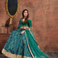 Rajwada Blue Art Silk Embroidered Semi Stitched Lehenga With Blouse For Women