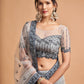 Rajwada Grey Soft Net Embroidered Semi Stitched Lehenga With Blouse For Women