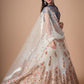 Rajwada Off White Soft Net Embroidered Semi Stitched Lehenga With Blouse For Women
