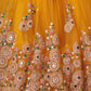 Rajwada Yellow Soft Net Embroidered Semi Stitched Lehenga With Blouse For Women