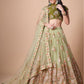 Rajwada Green Soft Net Embroidered Semi Stitched Lehenga With Blouse For Women