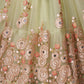 Rajwada Green Soft Net Embroidered Semi Stitched Lehenga With Blouse For Women
