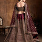 Rajwada Maroon And Gold Silk Blend Embroidered Semi Stitched Lehenga With Blouse For Women