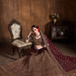 Rajwada Maroon And Gold Silk Blend Embroidered Semi Stitched Lehenga With Blouse For Women