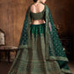 Rajwada Green And Gold Silk Blend Embroidered Semi Stitched Lehenga With Blouse For Women