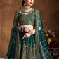 Rajwada Green And Gold Silk Blend Embroidered Semi Stitched Lehenga With Blouse For Women