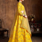 Rajwada Yellow Silk Blend Embroidered Semi Stitched Lehenga With Blouse For Women