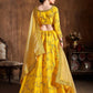 Rajwada Yellow Silk Blend Embroidered Semi Stitched Lehenga With Blouse For Women