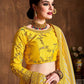 Rajwada Yellow Silk Blend Embroidered Semi Stitched Lehenga With Blouse For Women