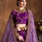 Rajwada Purple Silk Blend Embroidered Semi Stitched Lehenga With Blouse For Women