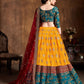 Rajwada Multicolor Banarasi Silk Embroidered Semi Stitched Lehenga With Blouse For Women