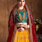 Rajwada Multicolor Banarasi Silk Embroidered Semi Stitched Lehenga With Blouse For Women