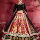 Rajwada Multicolor Silk Blend Printed Semi Stitched Lehenga With Blouse For Women