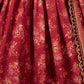 Rajwada Maroon Organza Printed Semi Stitched Lehenga With Unstitched Blouse For Women