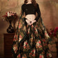 Rajwada Black Organza Printed Semi Stitched Lehenga With Unstitched Blouse For Women