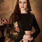 Rajwada Black Organza Printed Semi Stitched Lehenga With Unstitched Blouse For Women
