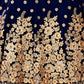 Rajwada Blue Velvet Embroidered Semi Stitched Lehenga With Unstitched Blouse For Women
