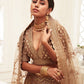 Rajwada Brown Silk Blend Embroidered Semi Stitched Lehenga With Unstitched Blouse For Women