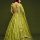 Rajwada Green Art Silk Embroidered Semi Stitched Lehenga With Unstitched Blouse For Women