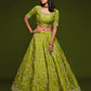 Rajwada Green Art Silk Embroidered Semi Stitched Lehenga With Unstitched Blouse For Women