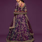 Rajwada Purple Art Silk Embroidered Semi Stitched Lehenga With Unstitched Blouse For Women