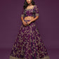Rajwada Purple Art Silk Embroidered Semi Stitched Lehenga With Unstitched Blouse For Women