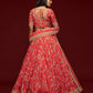 Rajwada Peach Art Silk Embroidered Semi Stitched Lehenga With Unstitched Blouse For Women