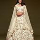 Rajwada White Art Silk Embroidered Semi Stitched Lehenga With Unstitched Blouse For Women