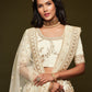 Rajwada White Art Silk Embroidered Semi Stitched Lehenga With Unstitched Blouse For Women