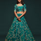 Rajwada Green Art Silk Embroidered Semi Stitched Lehenga With Unstitched Blouse For Women