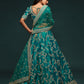 Rajwada Green Art Silk Embroidered Semi Stitched Lehenga With Unstitched Blouse For Women