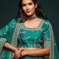 Rajwada Green Art Silk Embroidered Semi Stitched Lehenga With Unstitched Blouse For Women