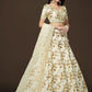 Rajwada Off White Silk Blend Embroidered Semi Stitched Lehenga With Unstitched Blouse For Women