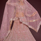 Rajwada Pink Soft Net Embellished Semi Stitched Lehenga With Unstitched Blouse For Women