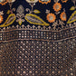 Rajwada Navy Blue Georgette Embroidered Semi Stitched Lehenga With Unstitched Blouse For Women
