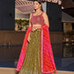 Rajwada Olive Georgette Embellished Semi Stitched Lehenga With Unstitched Blouse For Women