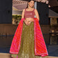 Rajwada Olive Georgette Embellished Semi Stitched Lehenga With Unstitched Blouse For Women